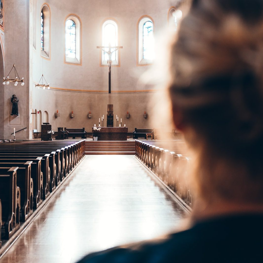 woman in church